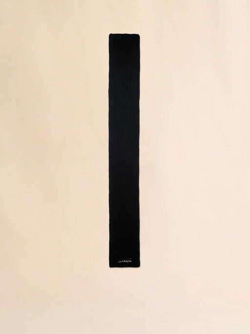 Black wool blend scarf with Marni Symbol - Scarves