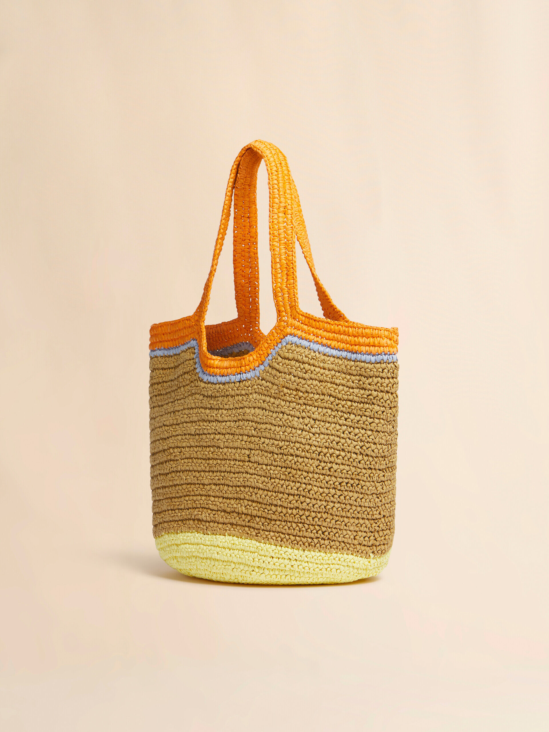 Orange and yellow paper raffia Seaside hobo bag | Marni
