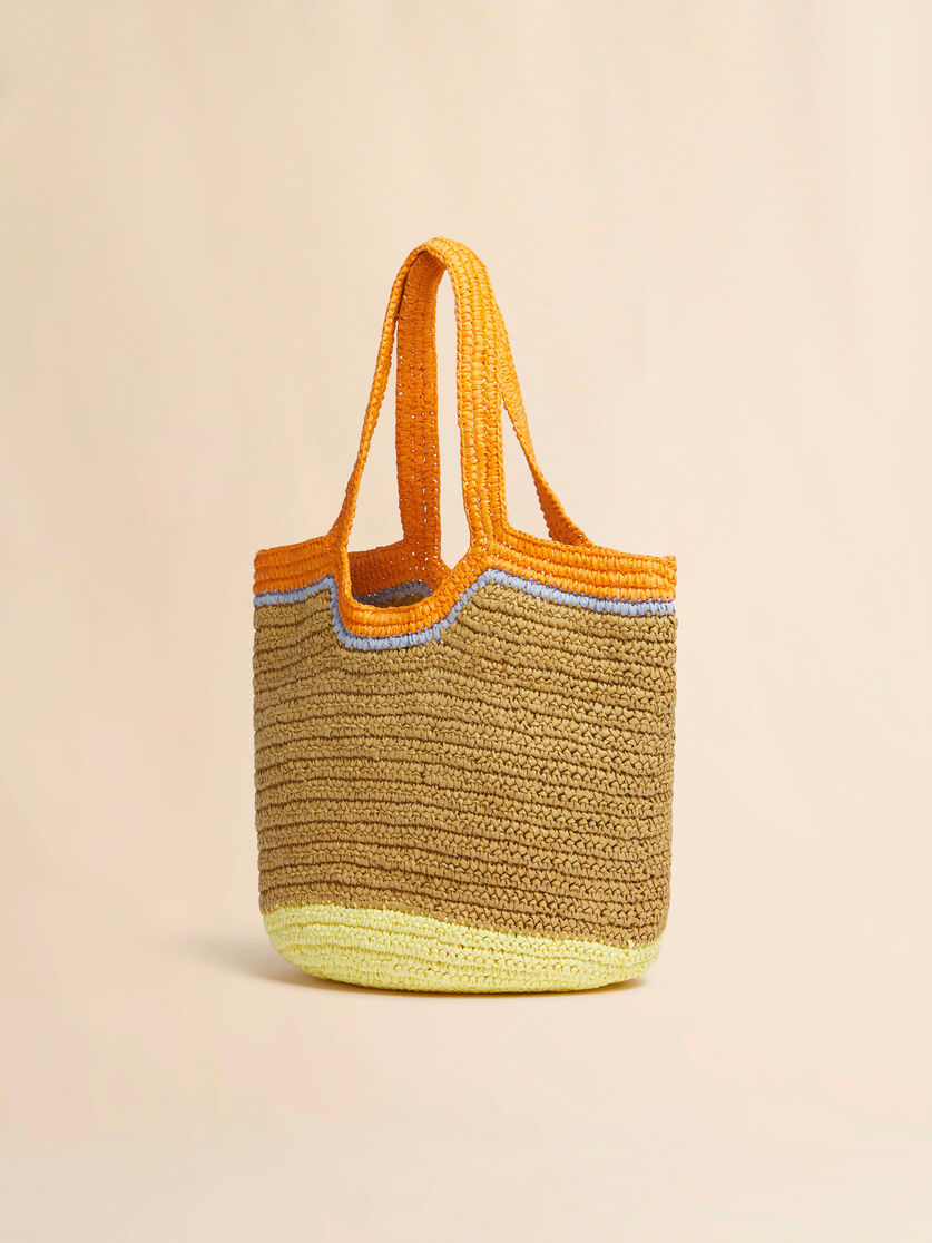 Orange and yellow paper raffia Seaside hobo bag, Image 2