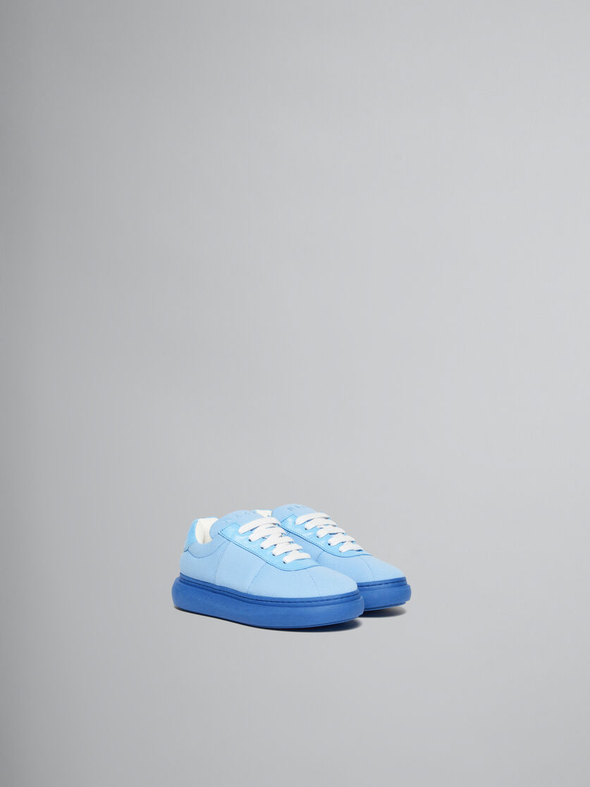 Light Blue Padded Leather Sneaker - kids - Image 2
