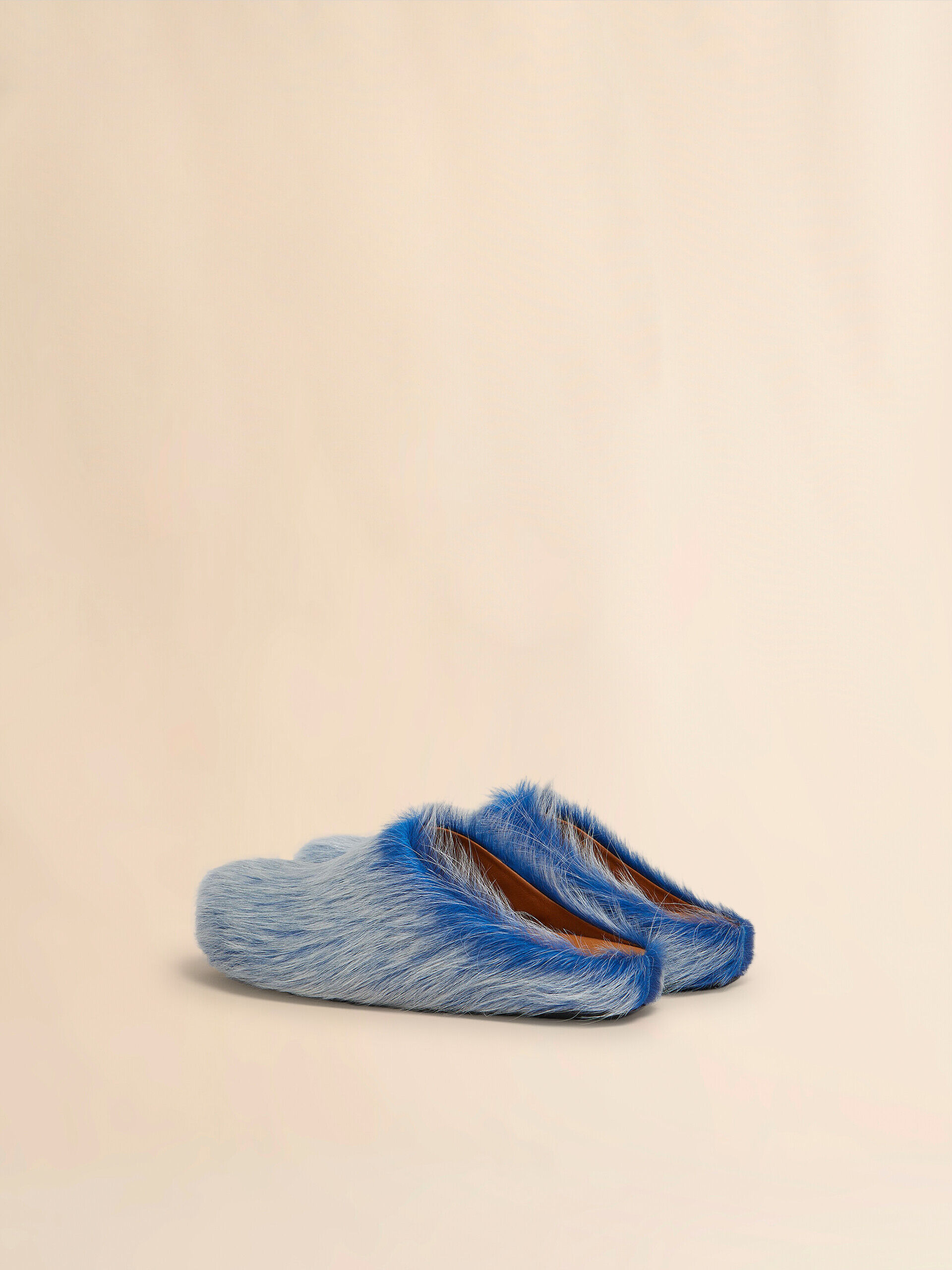 【関税＆送料込み】Marni 50Mm Long-Hair Calfskin Chunky Sab Beige long hair calfskin Fussbett sabot | Marni