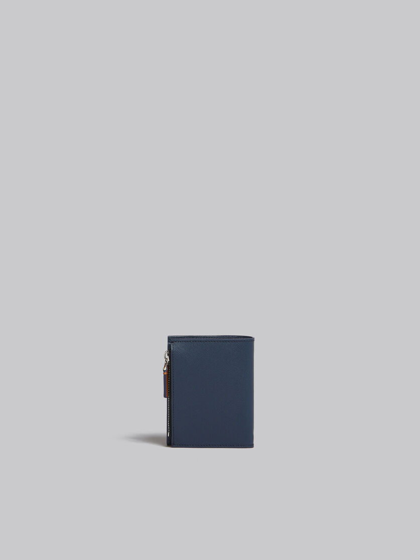 クリーム ディープブルー サフィアーノレザー製 二つ折りウォレット 、ファスナー式ポケット - 財布 - Image 3