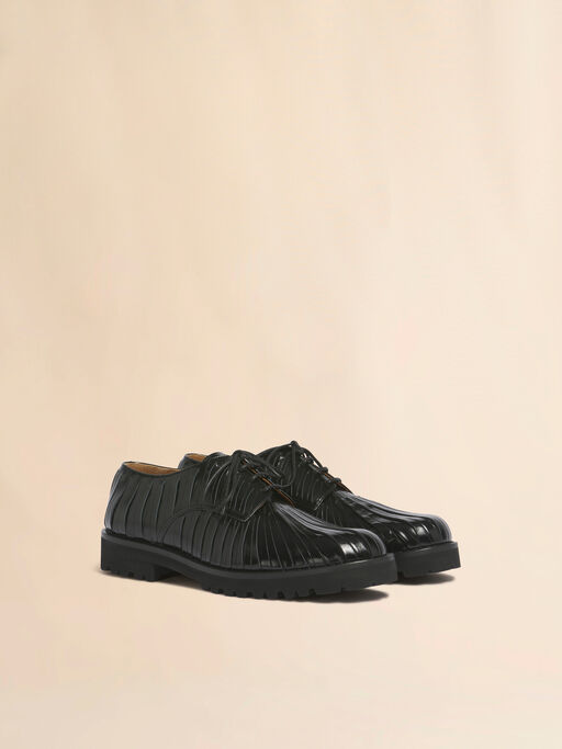 Black leather strip Derby shoe - Lace-ups