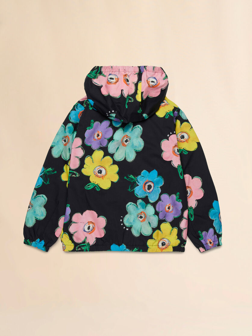 Giacca in cotone nero con stampa Dessert Flower, Image 2
