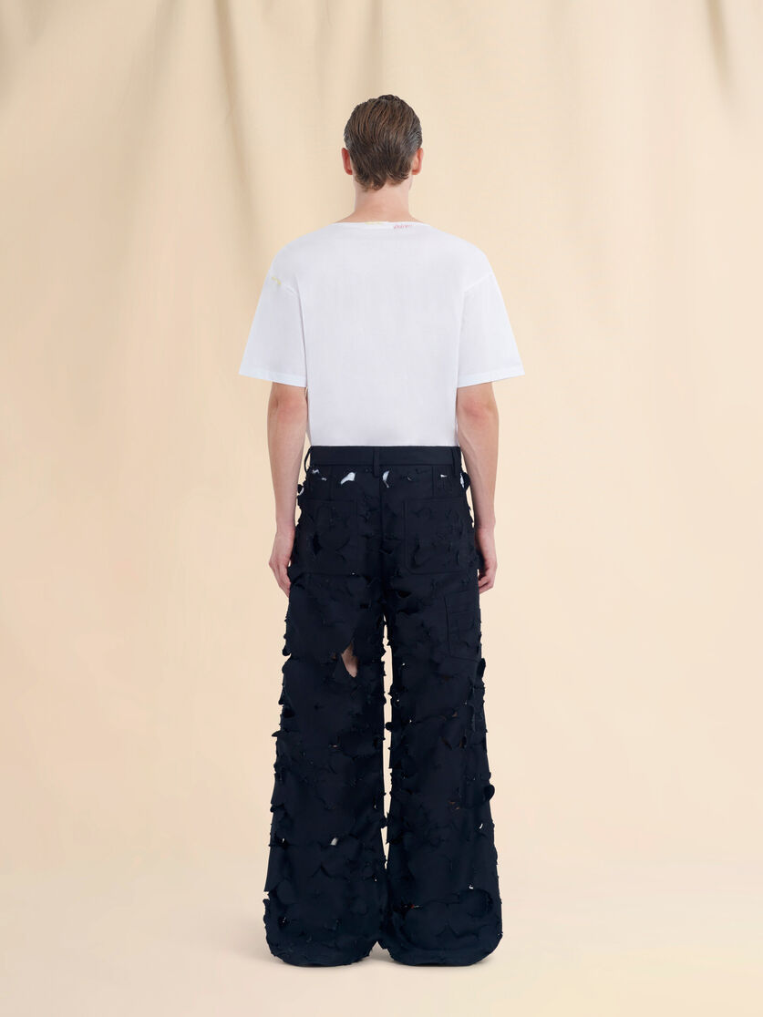 Black cotton cargo pants with cut-out detail - Pants - Image 3