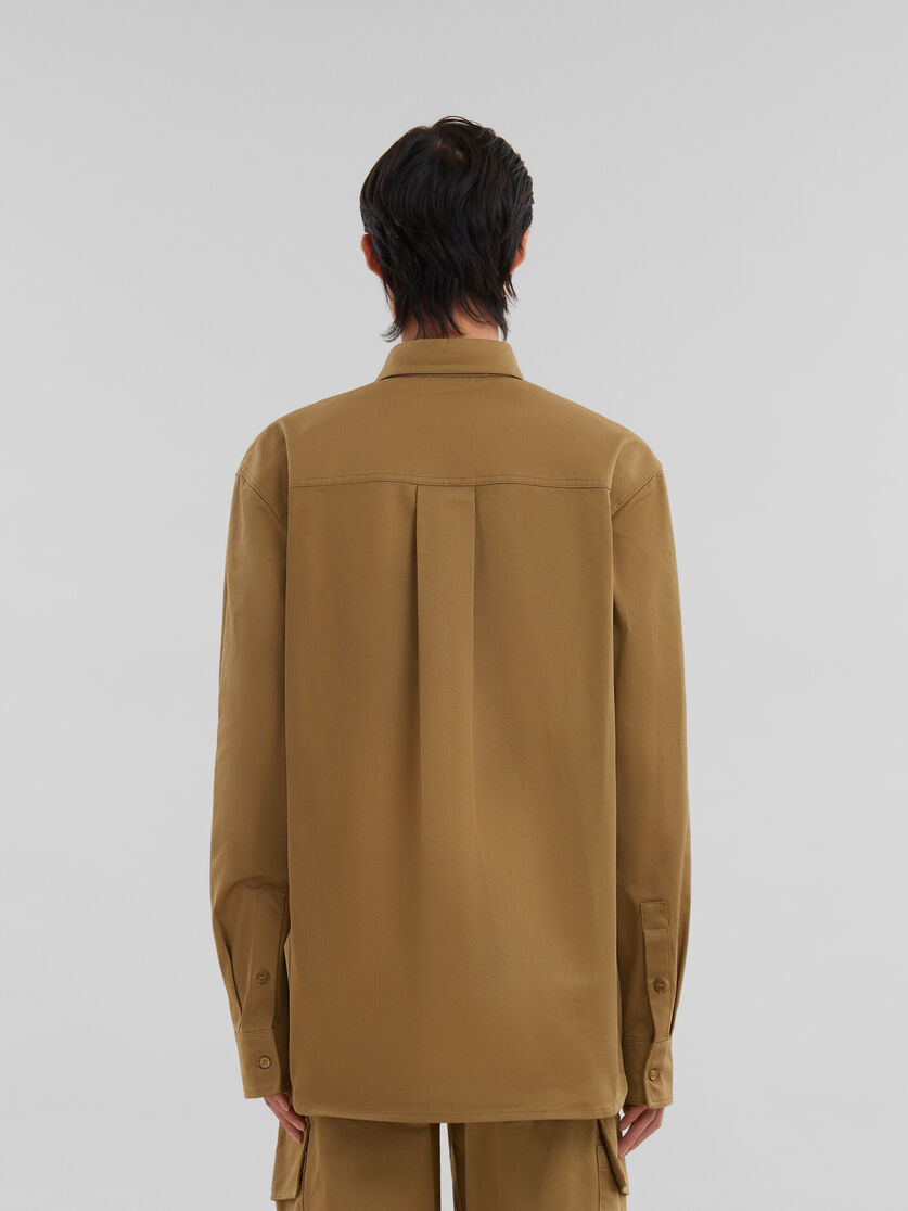 Green organic gabardine shirt with Marni mending patch | Marni