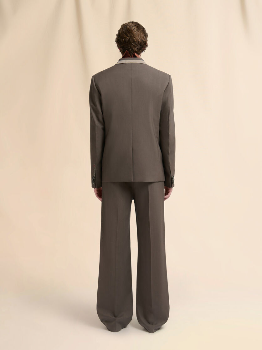 Grey double-breasted wool blazer with Marni Mending - Jackets - Image 3
