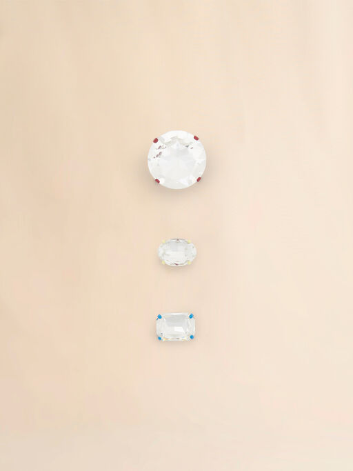 マルチカラー エナメルセットクリスタルブローチ - ブローチ