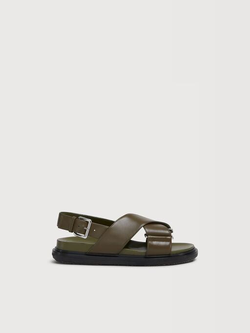 Deep green leather Fussbett - Sandals