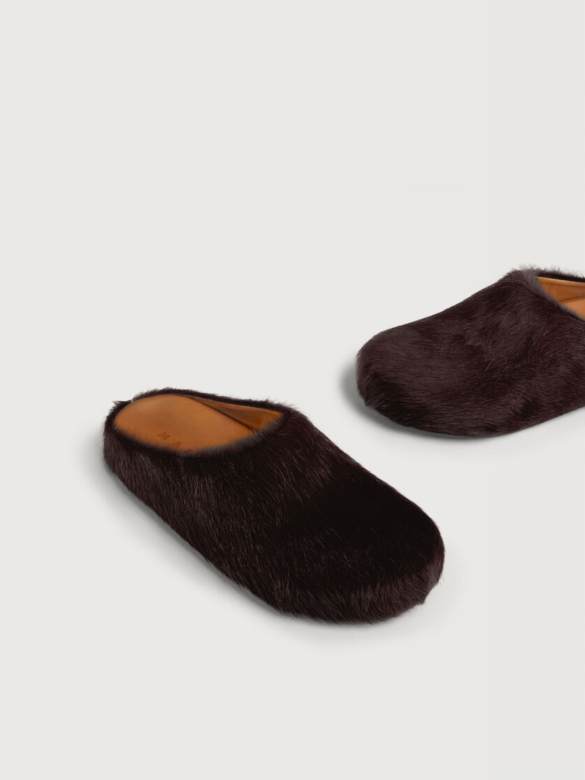Brown long haircalfskin Fussbett sabot, Image 5