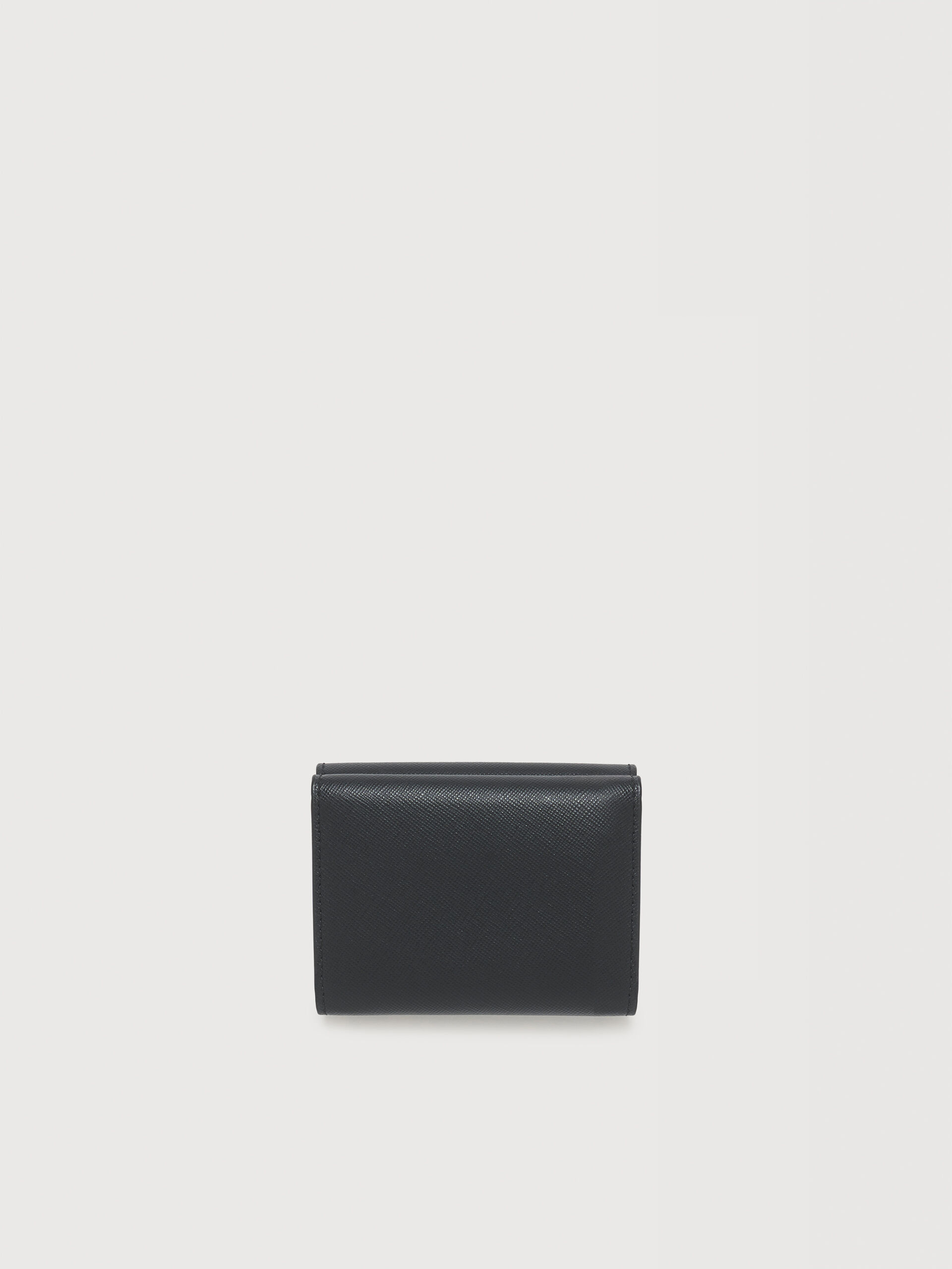 ブラック サフィアーノレザー製三つ折りウォレット | Marni