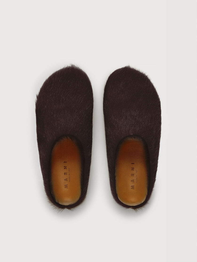 Brown long haircalfskin Fussbett sabot, Image 4