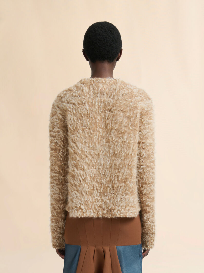 Beige alpaca and mohair jumper with crew neck - Pullovers - Image 3