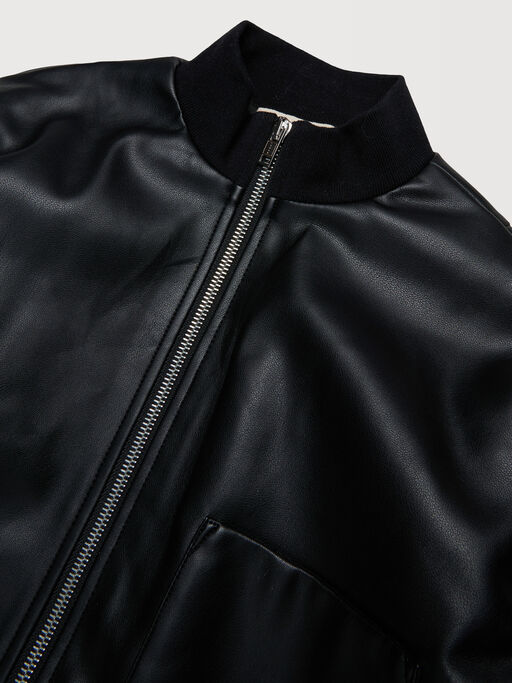 Blouson aviateur en tissu enduit noir avec broderie Marni - Manteaux