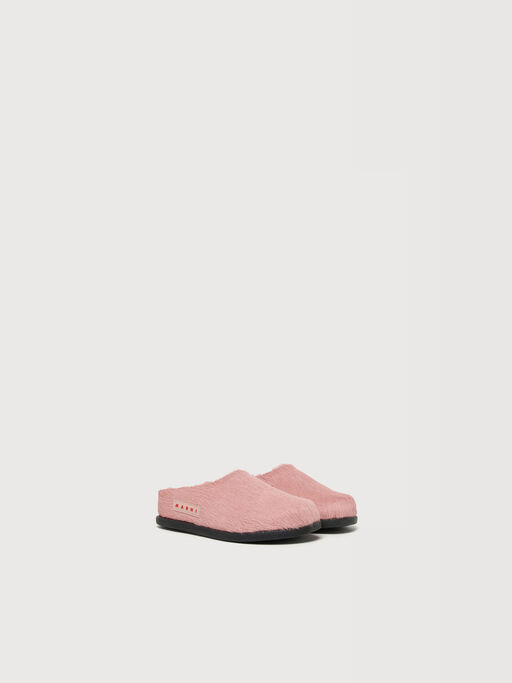 Pink pony hair Fussbett sabot - Sneakers