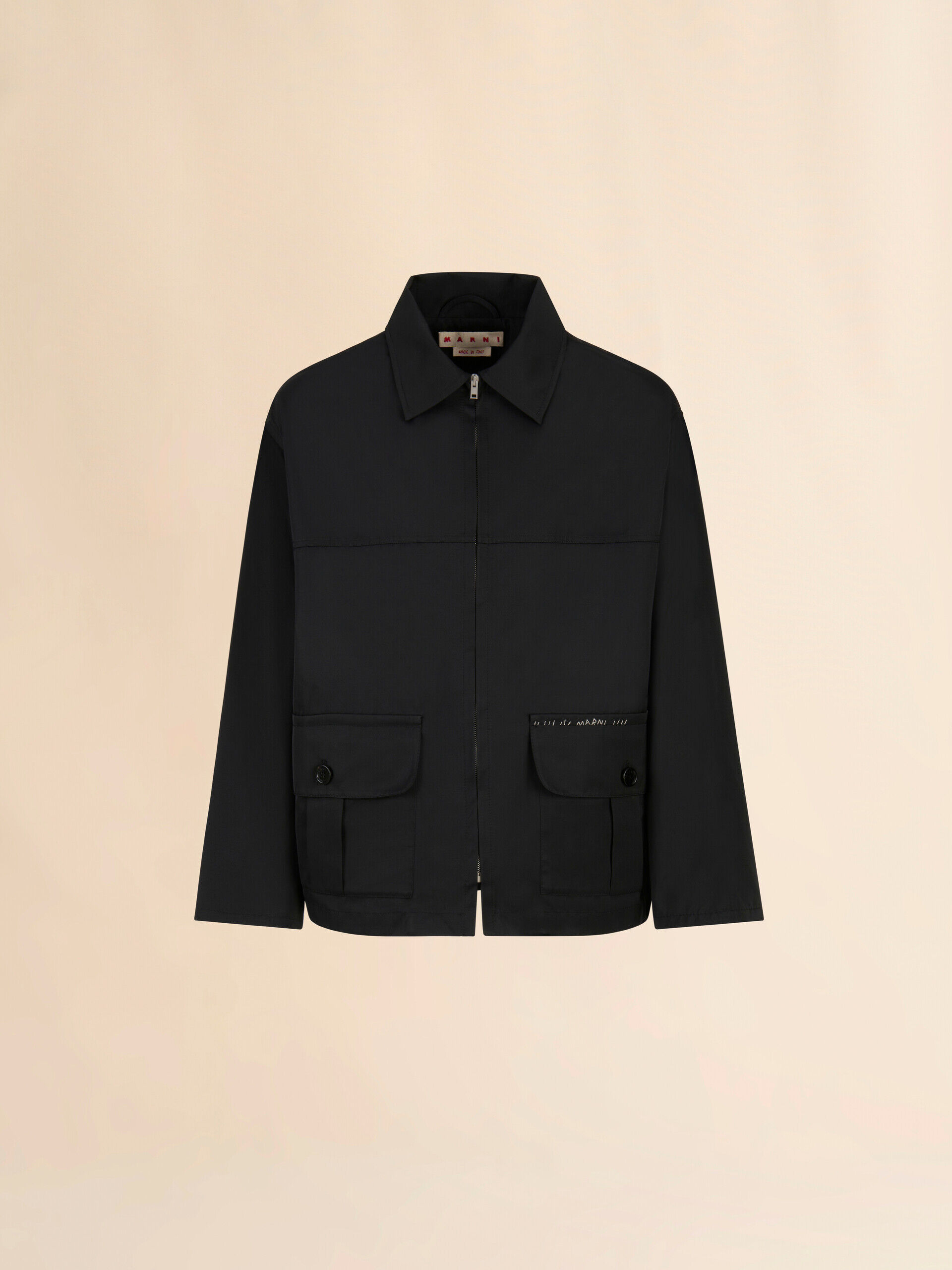 Black water-repellent taffeta jacket | Marni