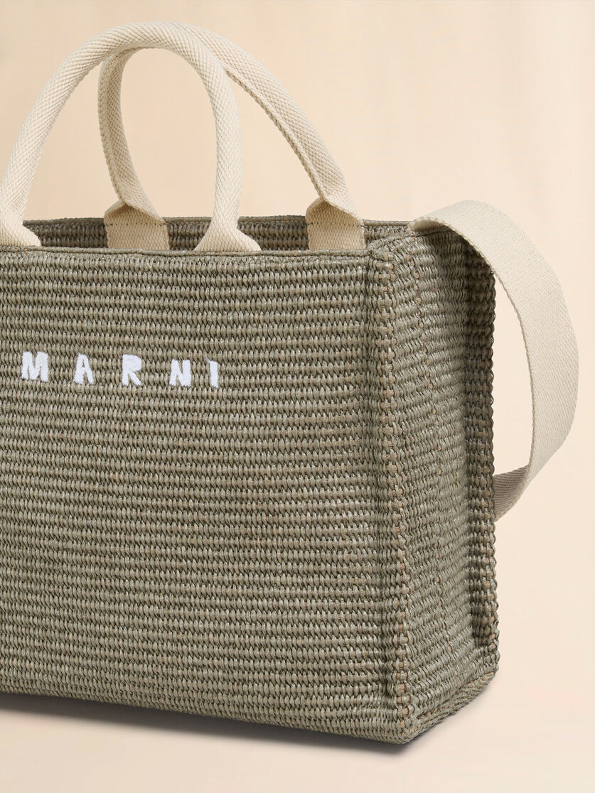 Pink raffia-effect Small Tote Bag - Shopping Bags - Image 4
