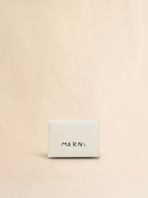 Ivory leather trifold wallet with Marni Mending - Wallets