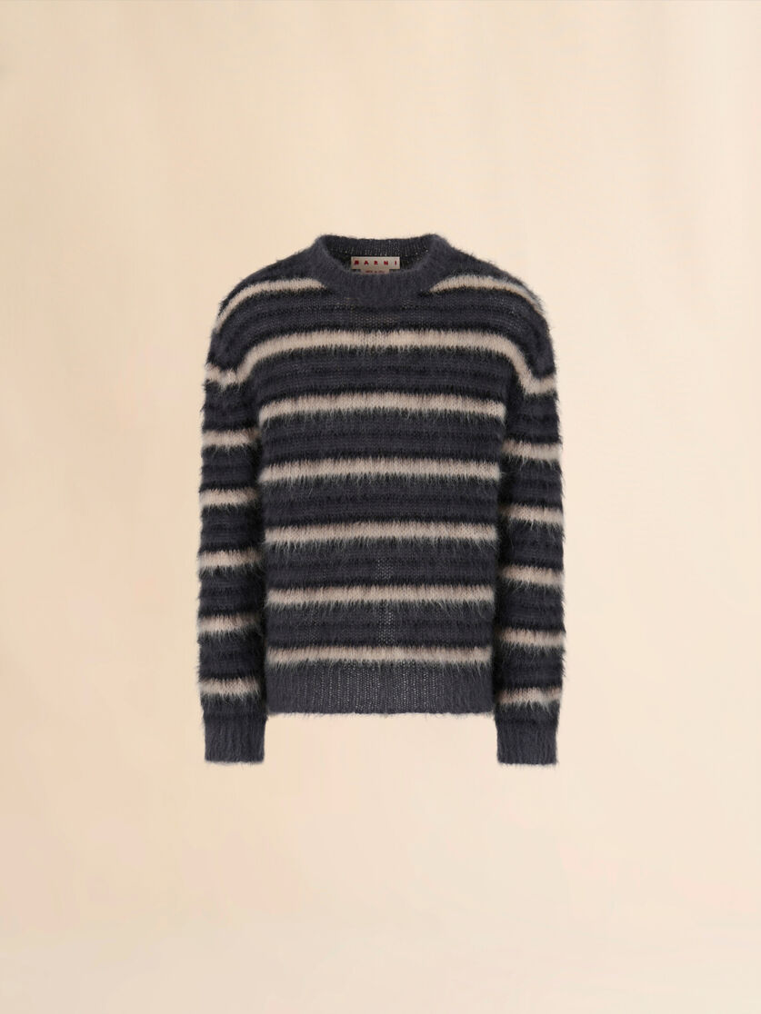 Grey striped mohair jumper - Pullovers - Image 1