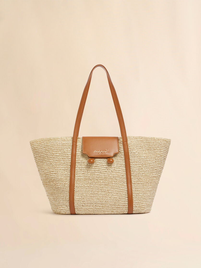 Medium black raffia-effect Trunkaroo beach bag - Shopping Bags - Image 1