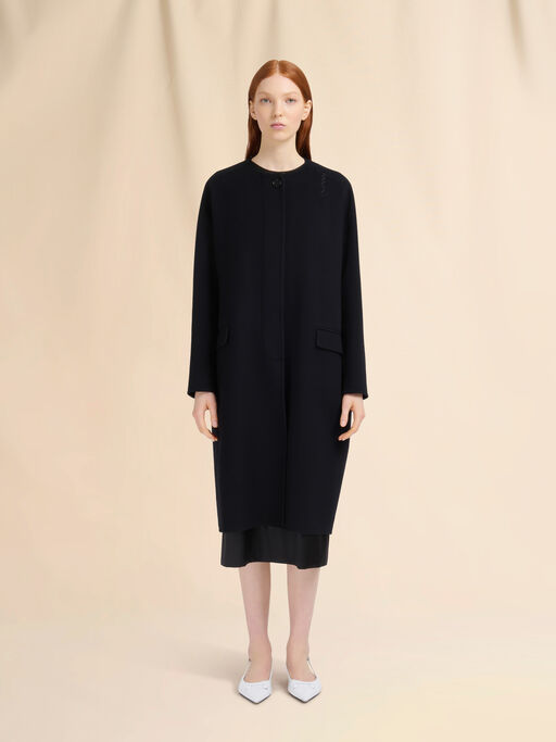 Cappotto in feltro nero con ricamo Marni Symbol - Cappotti