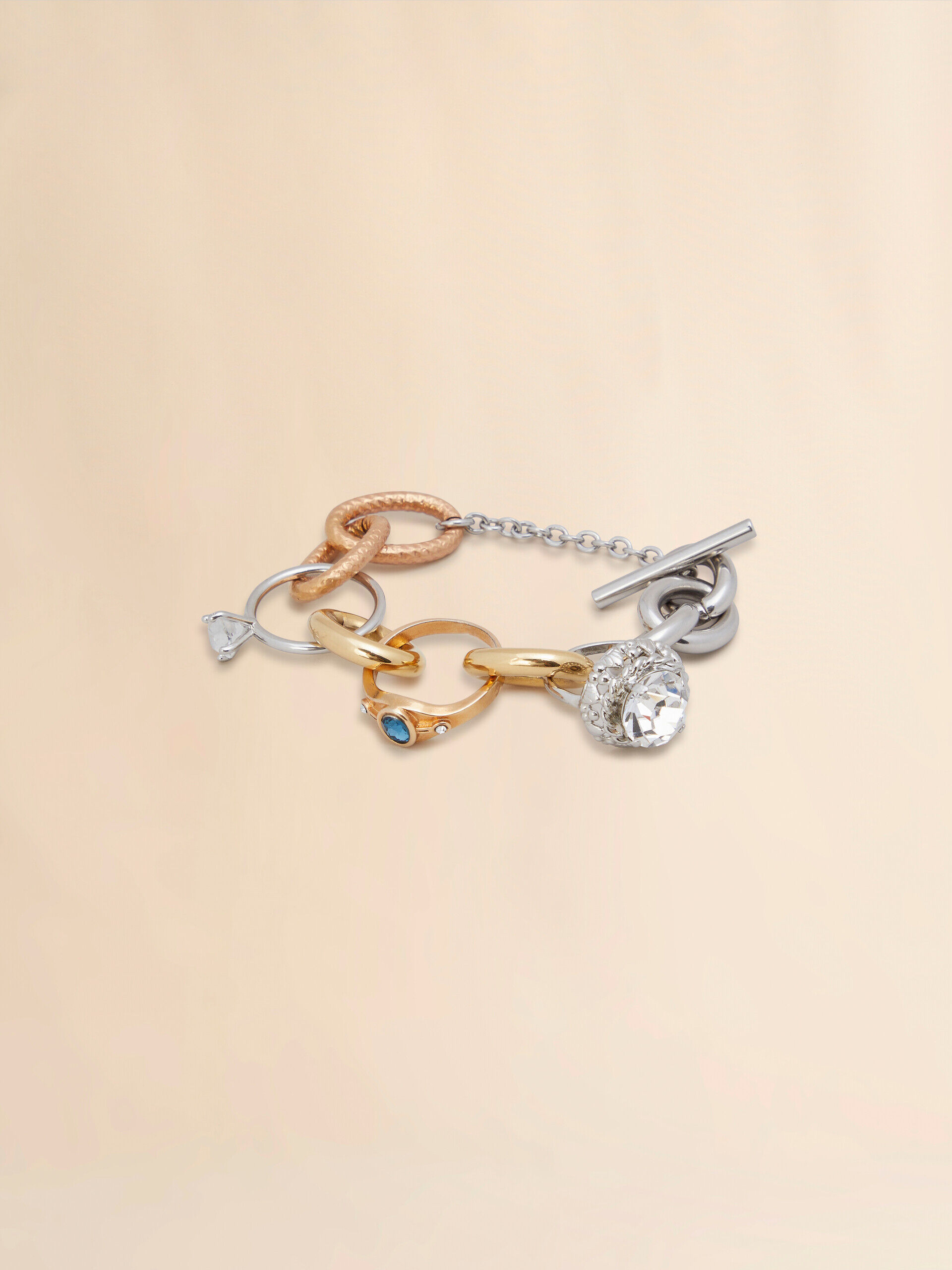 アクセサリー RePLAY BICOLOR CHAIN BRACELET Cordão Collection - Circle & Oval Link Two-Tone Bracelet