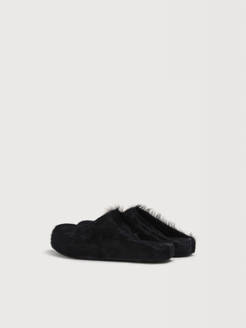 Black long hair calfskin Fussbett sabot, Image 3