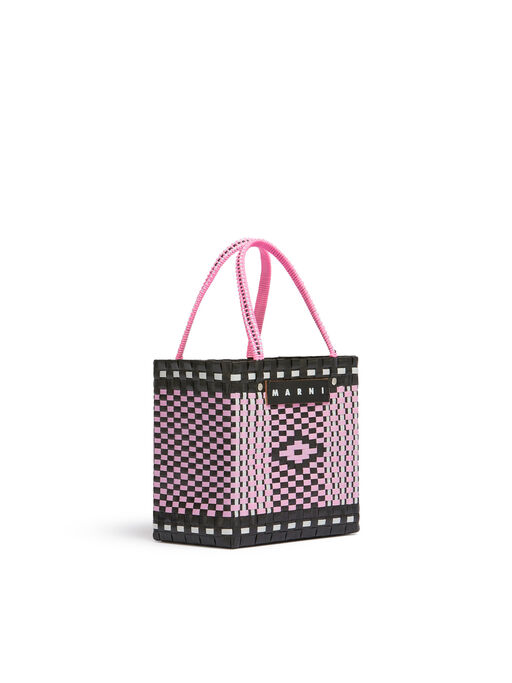 ブラック MARNI MARKET ミニバスケットバッグ - ショッピングバッグ