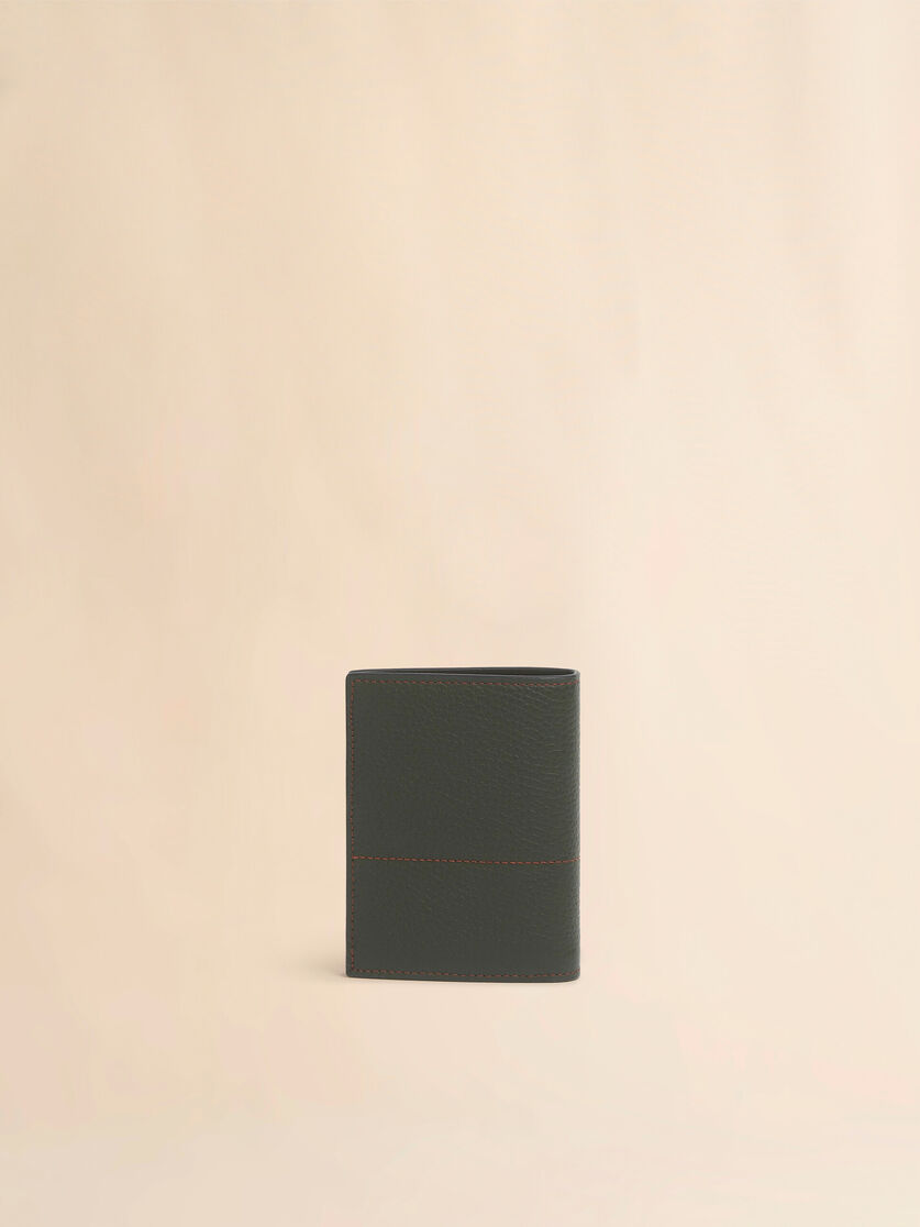 ブラック レザー製二つ折りカードケース - 財布 - Image 3