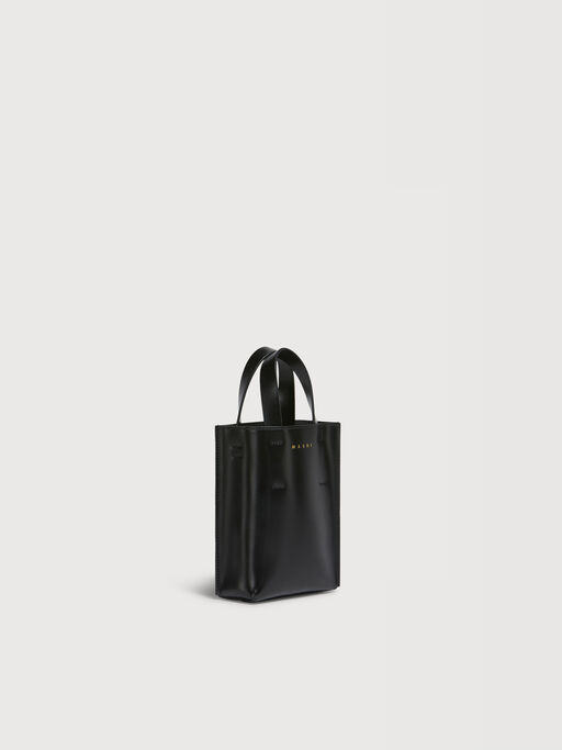 MUSEO nano bag in black leather - Shopping Bags
