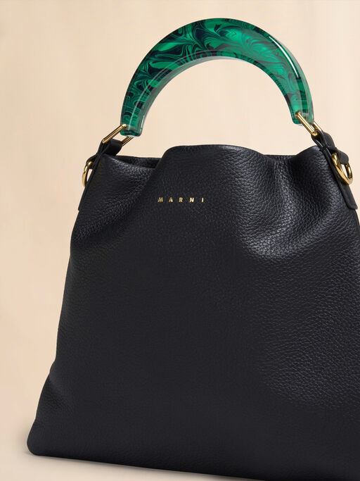 Venice Small Bag in black leather - Shoulder Bag