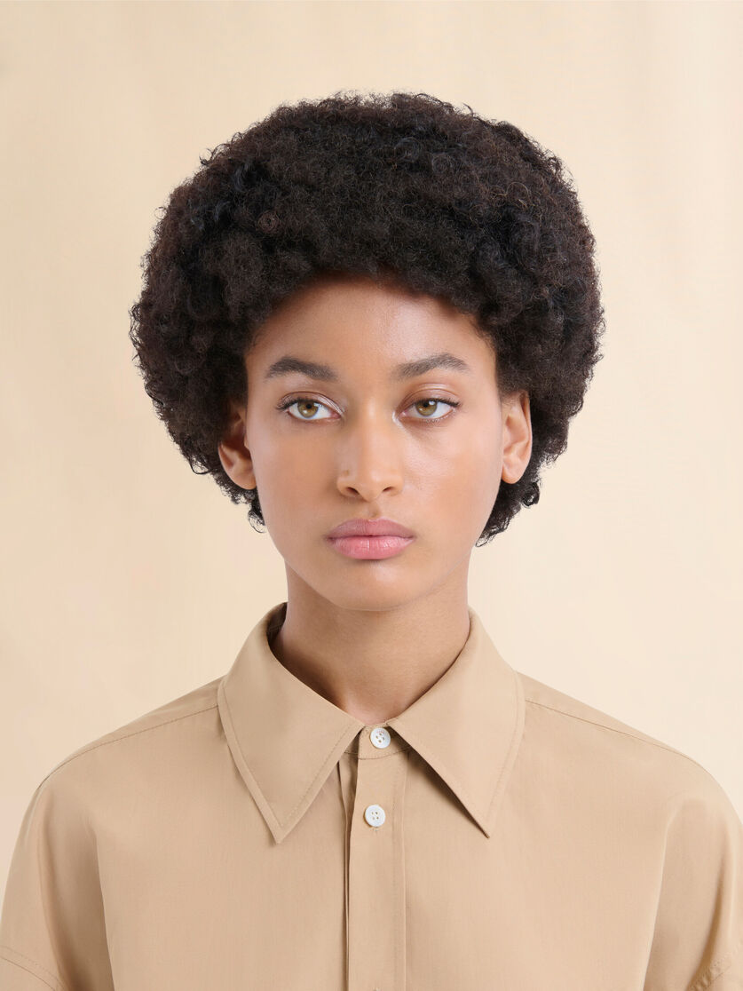 Beige organic cotton shirt with Marni Symbol - Shirts - Image 4