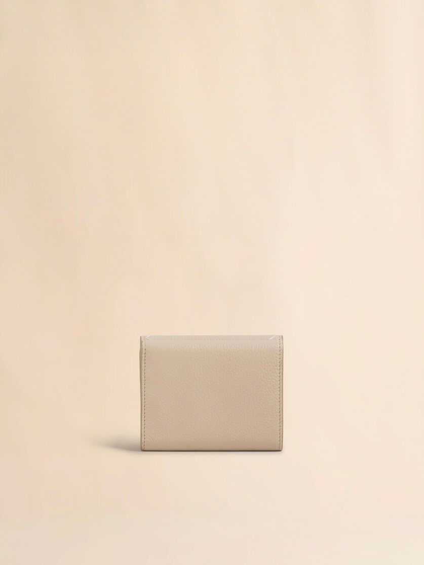 Light blue leather trifold wallet with Marni Mending embroidery - Wallets - Image 3