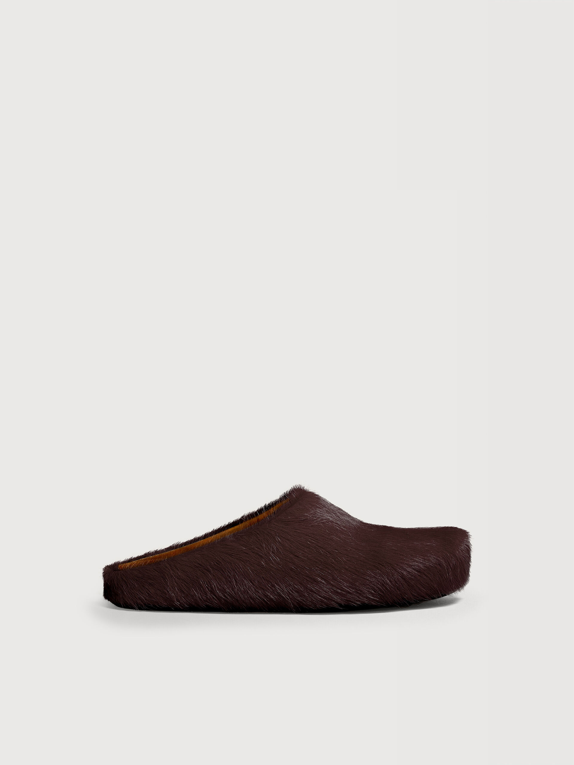 Brown long haircalfskin Fussbett sabot | Marni