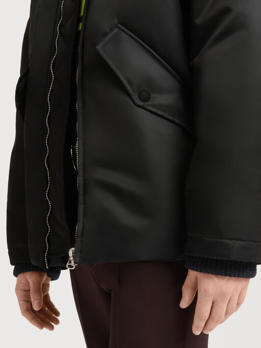 Black nylon bomber jacket - Jackets