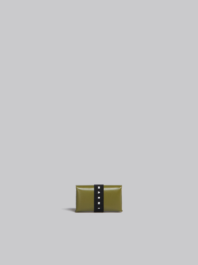Portafoglio tri-fold nero con cinturino logato - Portafogli - Image 3