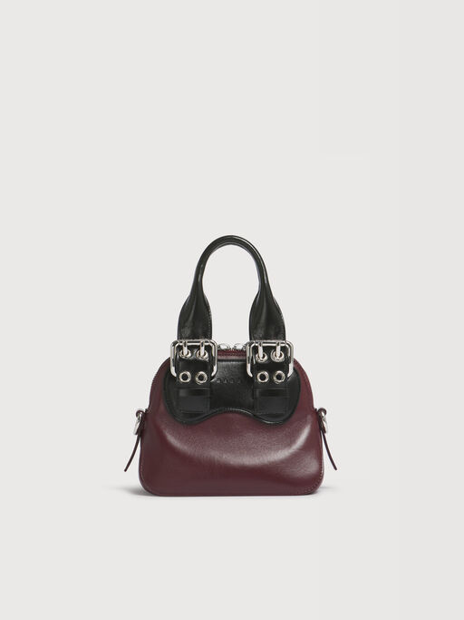 Burgundy and black leather mini Belte Bag - Handbags