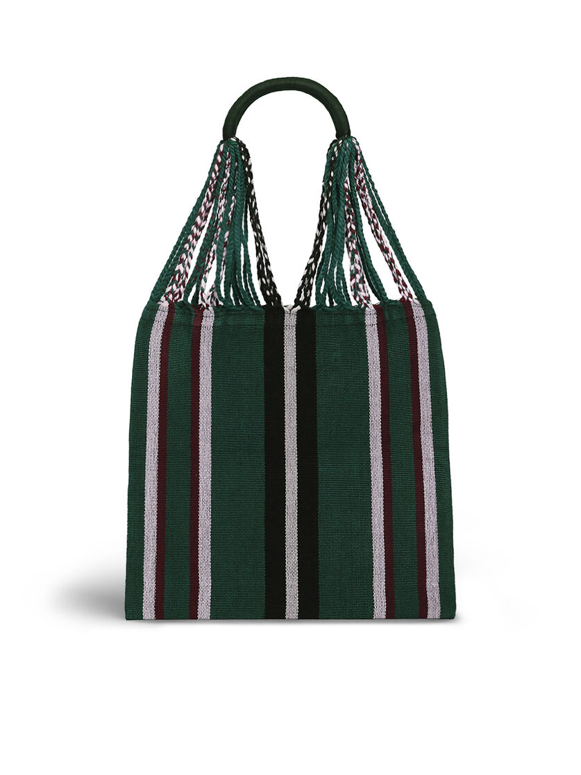 Sac shopping MARNI MARKET en polyester avec poignée tissée comme un hamac gris turquoise et rouge - Sacs - Image 3