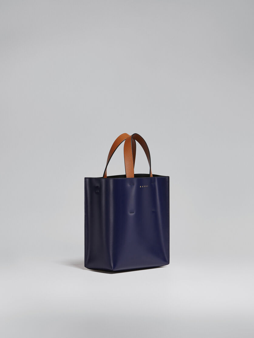 MUSEO mini bag in blue and white leather