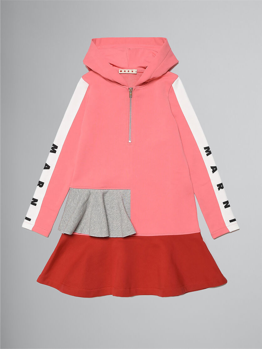 Colour-block hooded fleece dress - Dresses - Image 1