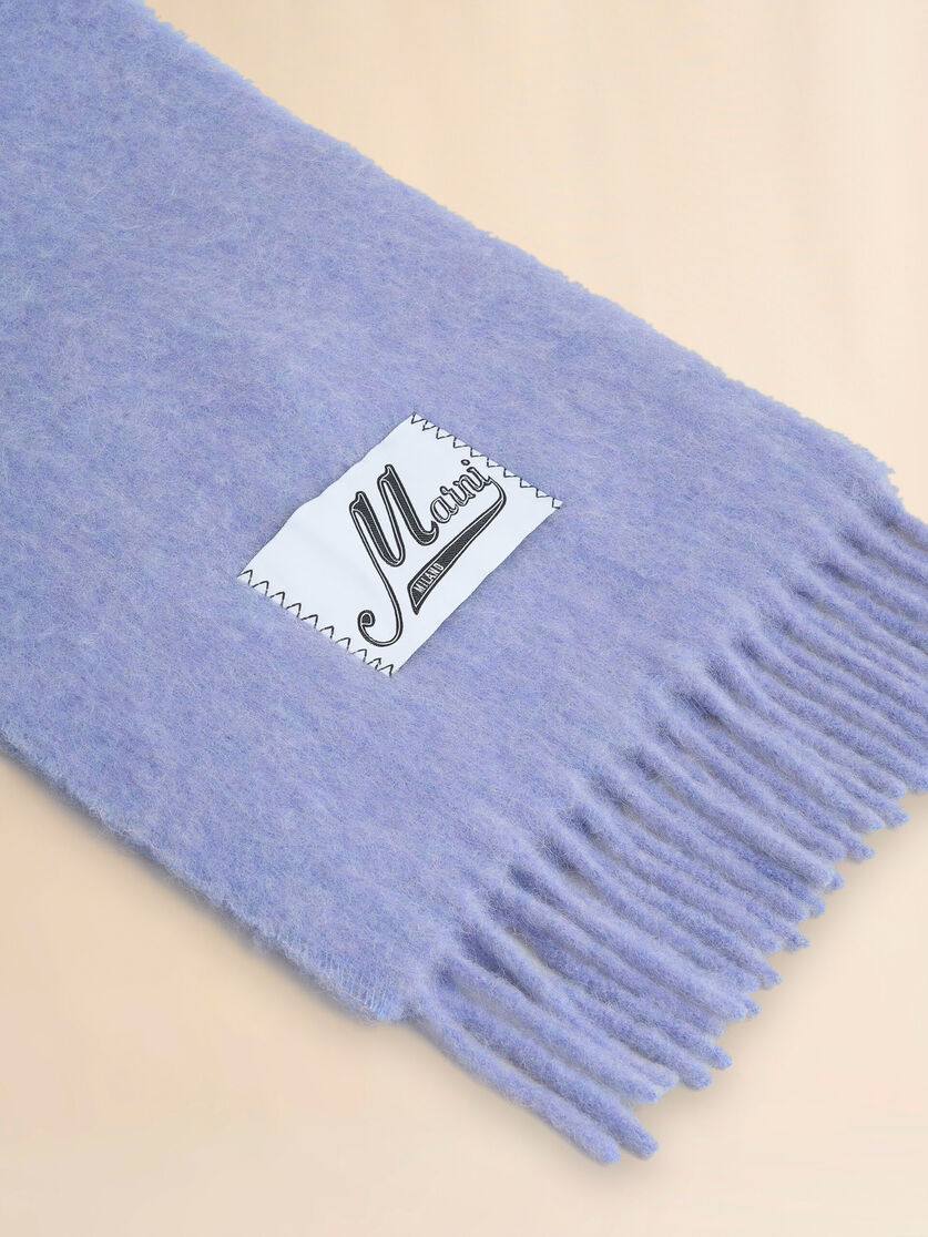 Light blue alpaca scarf - Scarves - Image 2