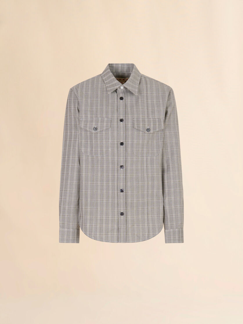 タータンCheck ブラウン ウールシャツ, Image 1