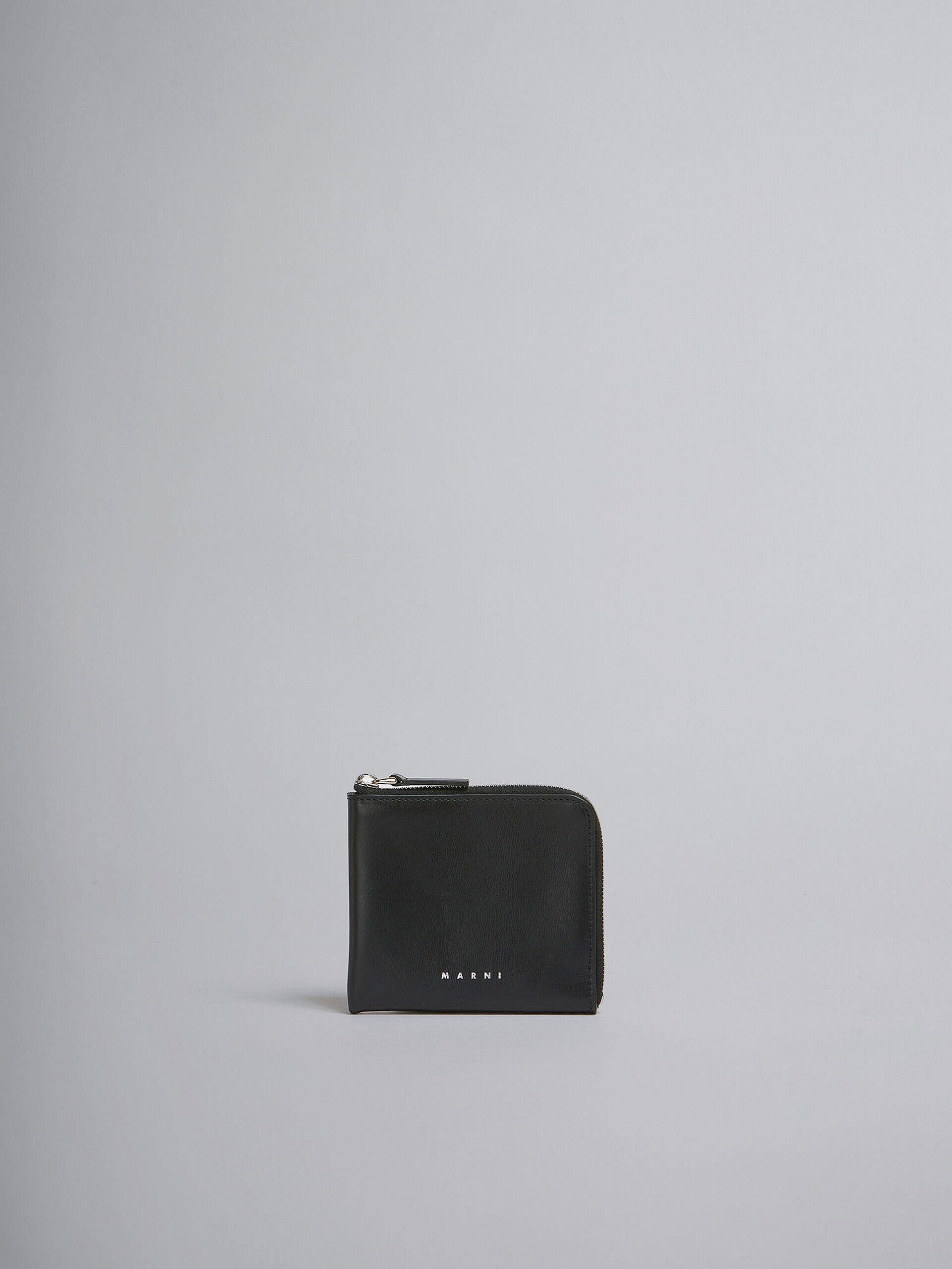 ブラック レザー製 ジップアラウンド Prisma ウォレット | Marni
