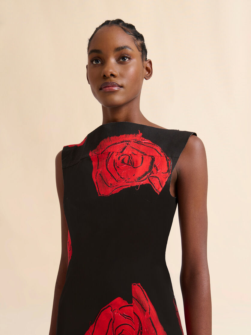Robe en popeline noire avec imprimé Juno - Robes - Image 4
