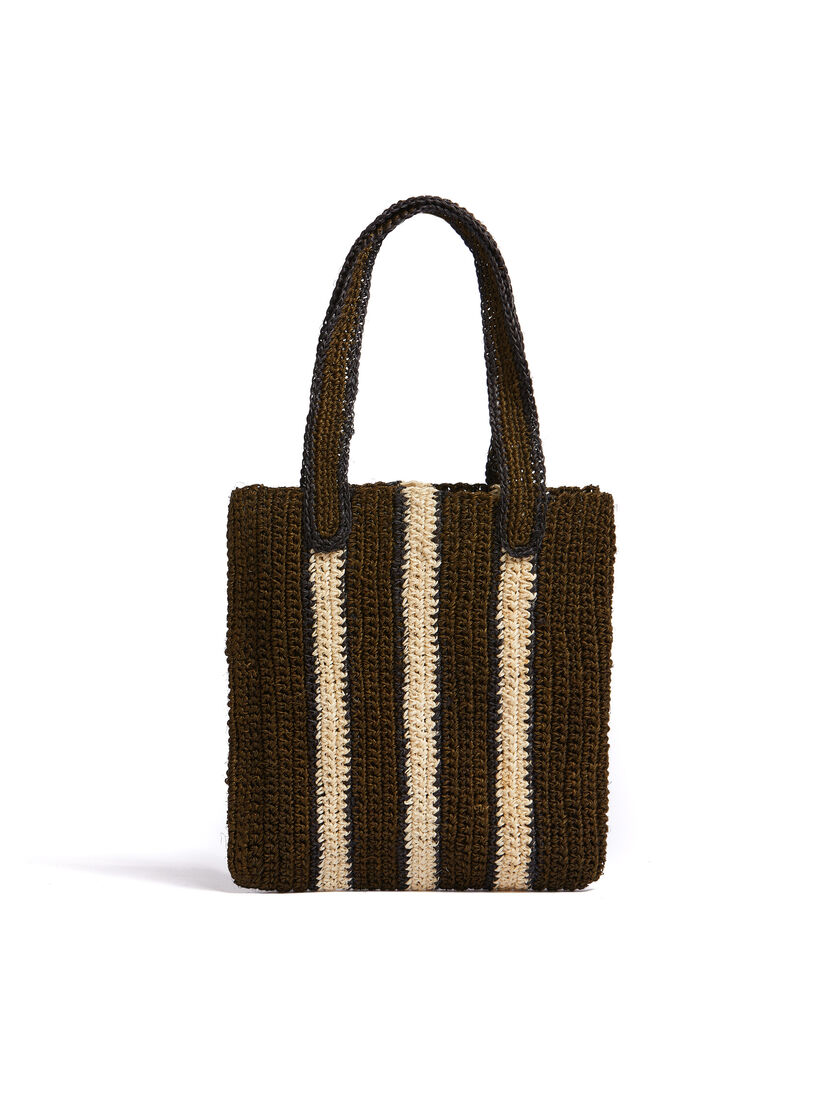 Green and beige striped MARNI MARKET FIQUE crochet bag | Marni