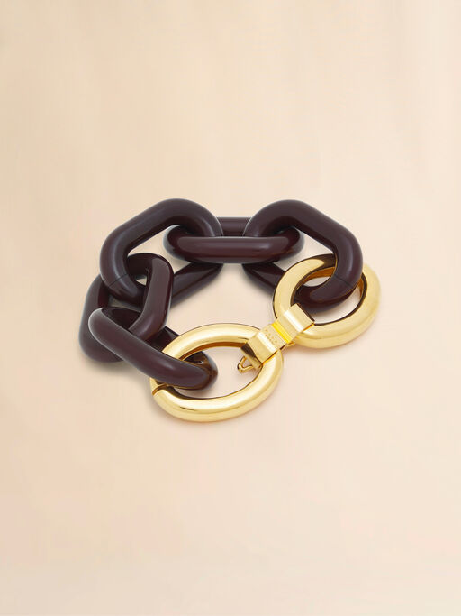 Kettenarmband aus Kunstharz in Braun - Armbänder