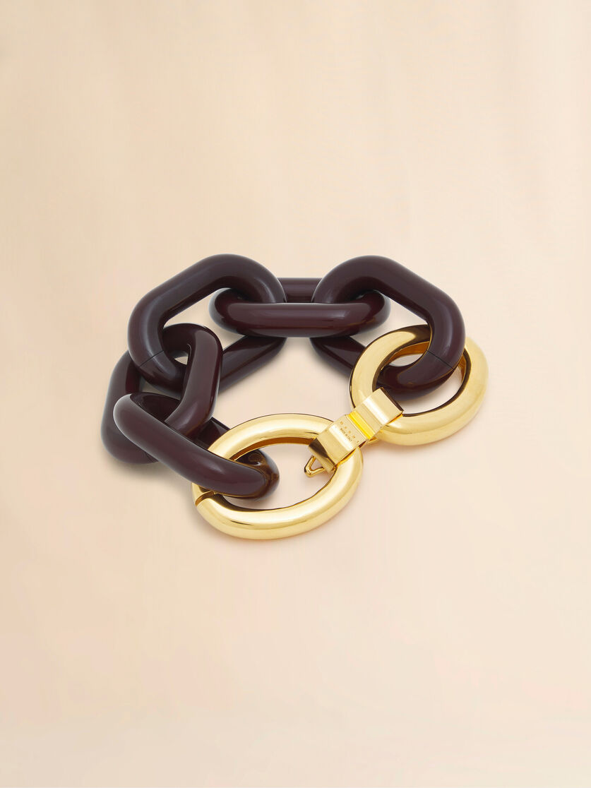 Brown resin chain bracelet - Bracelets - Image 3