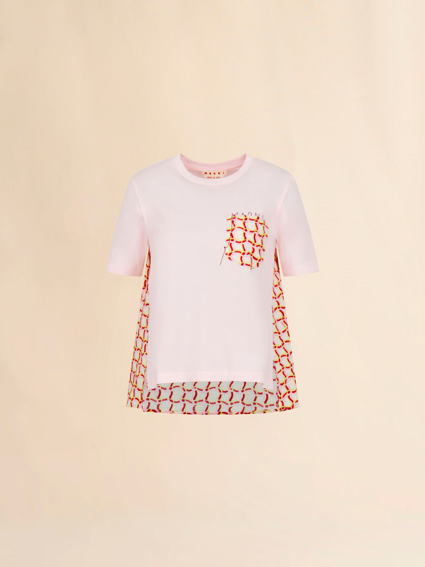 ピンク バックはポプリンのコットンTシャツ, Image 1