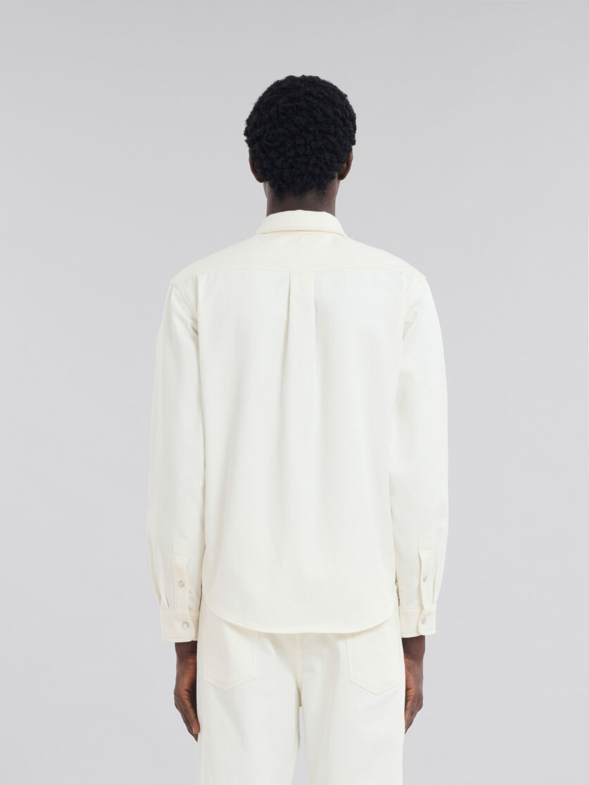 Camicia in cotone bianco con impunture Marni - Camicie - Image 3