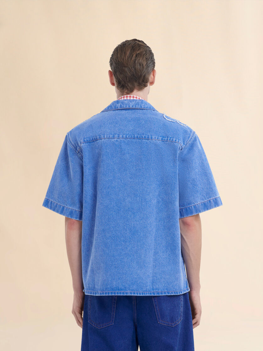 Light blue bowling shirt with Dillies patch details - Shirts - Image 3